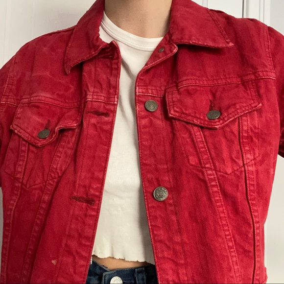 cropped denim jean jacket - Picture 2 of 12